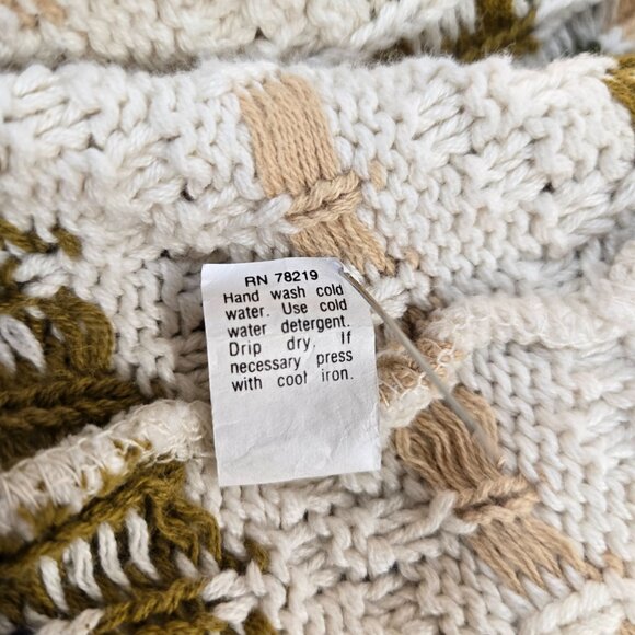 U.S.A. Vintage Eclectic Grandpa Academia Fisherman IVORY Sweater Oversized XL T - Picture 13 of 16